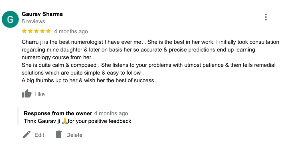 Charru Gupta Numerologist Testimonial 3