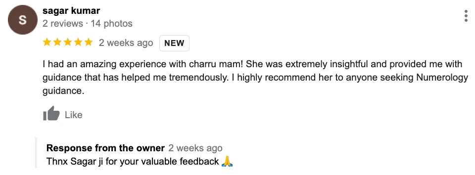 Charru Gupta Numerologist Testimonial 6